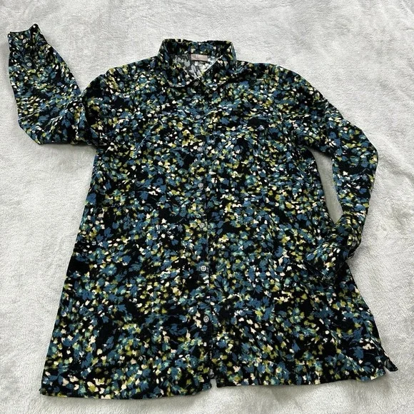 J. Jill Corduroy Button Up Long Sleeve Shirt No size Tag ? Medium Petite READ - Picture 3 of 13